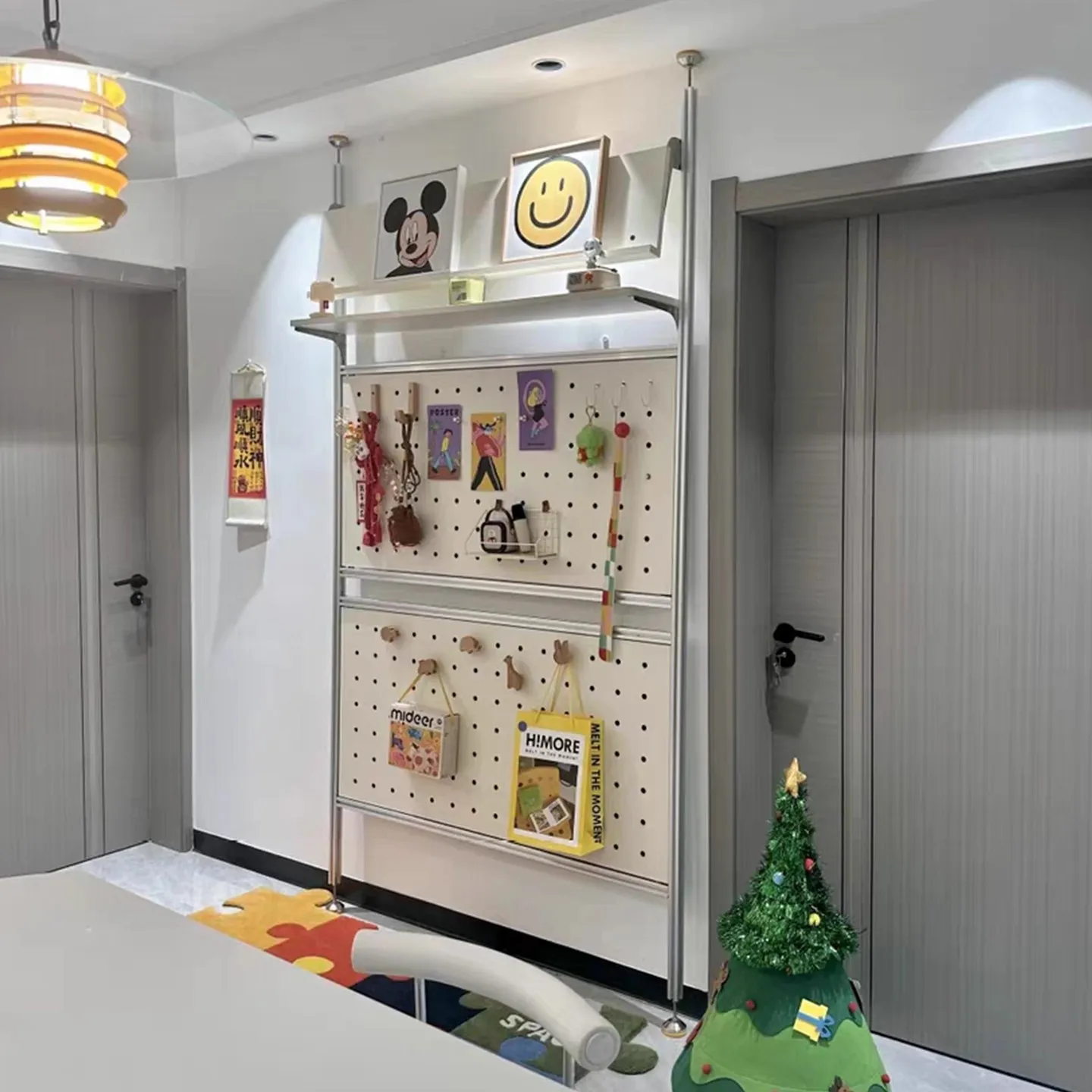 Aluminum profile marine panel partition non-punching entrance entrance screen metal rack industrial wind display stand decoratio