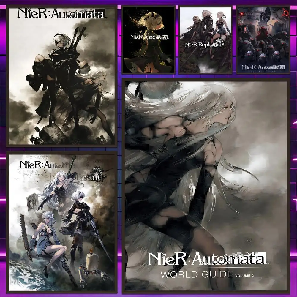 Game N-Nier Automata Poster Versatile HD Waterproof Wall Art Self-Adhesive Decor for Any Space Ideal Gift