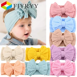 Solid Baby Kids Headband Cable Bow for Child Nylon Layers Headwear Elastic Turban Headwraps Newborn Boys Girls Hair Accessories