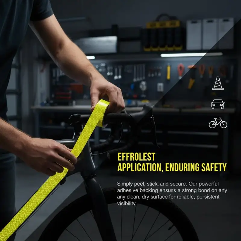 Durable Car Reflective Safety Tape 5cm*10M Roll High Visibility Waterproof Warning Sticker for Trailer Truck Vehicle Use