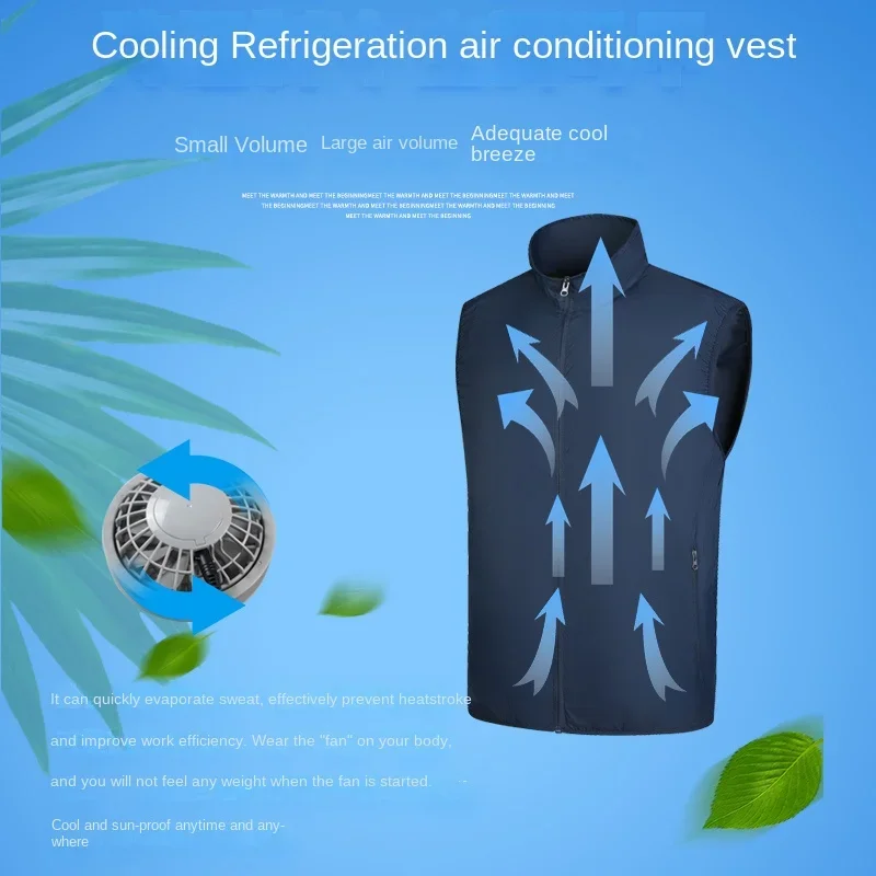 Chaleco con ventilador de refrigeración portátil, ropa con aire acondicionado, 13 horas de refrigeración para trabajo de alta temperatura, pesca,