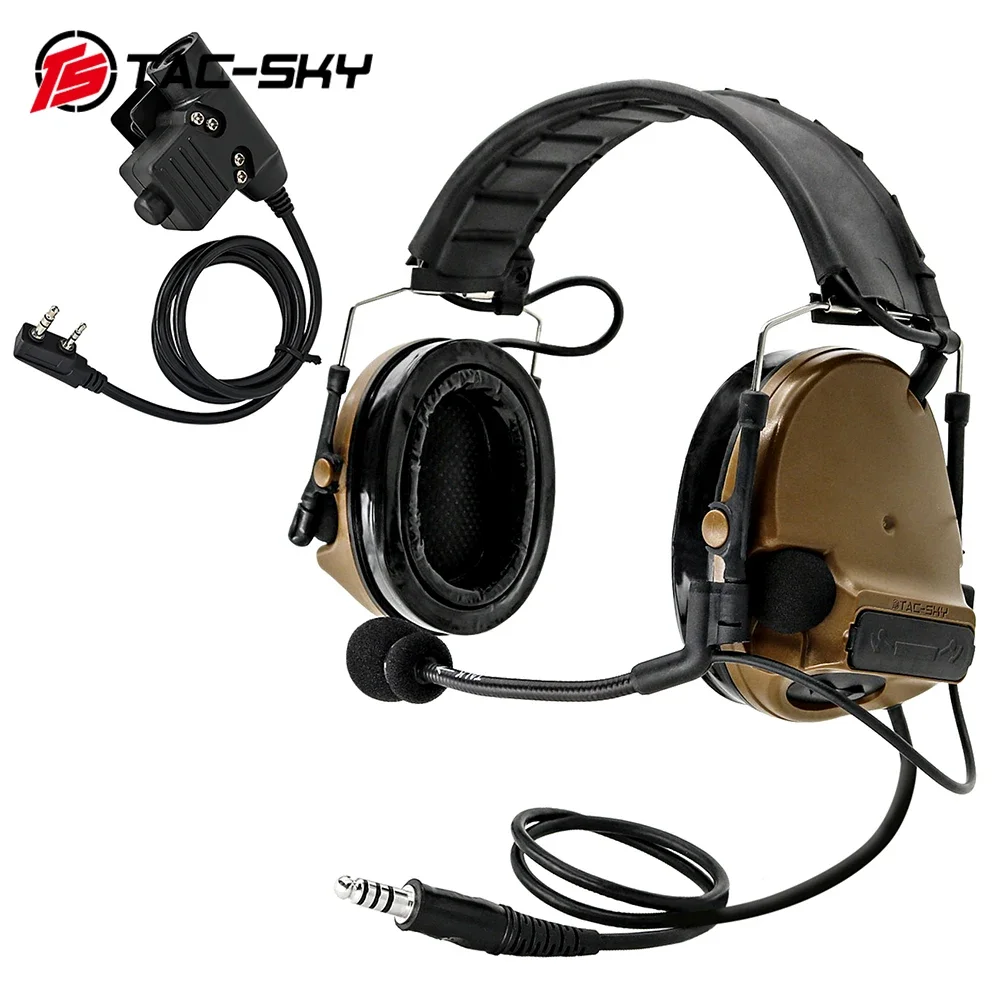 TAC-SKY COMTA 3 Tactical Headset Walkie-talkie COMTA III Headset Noise Reduction Headphone with Tactical Ptt for Baofeng Radio