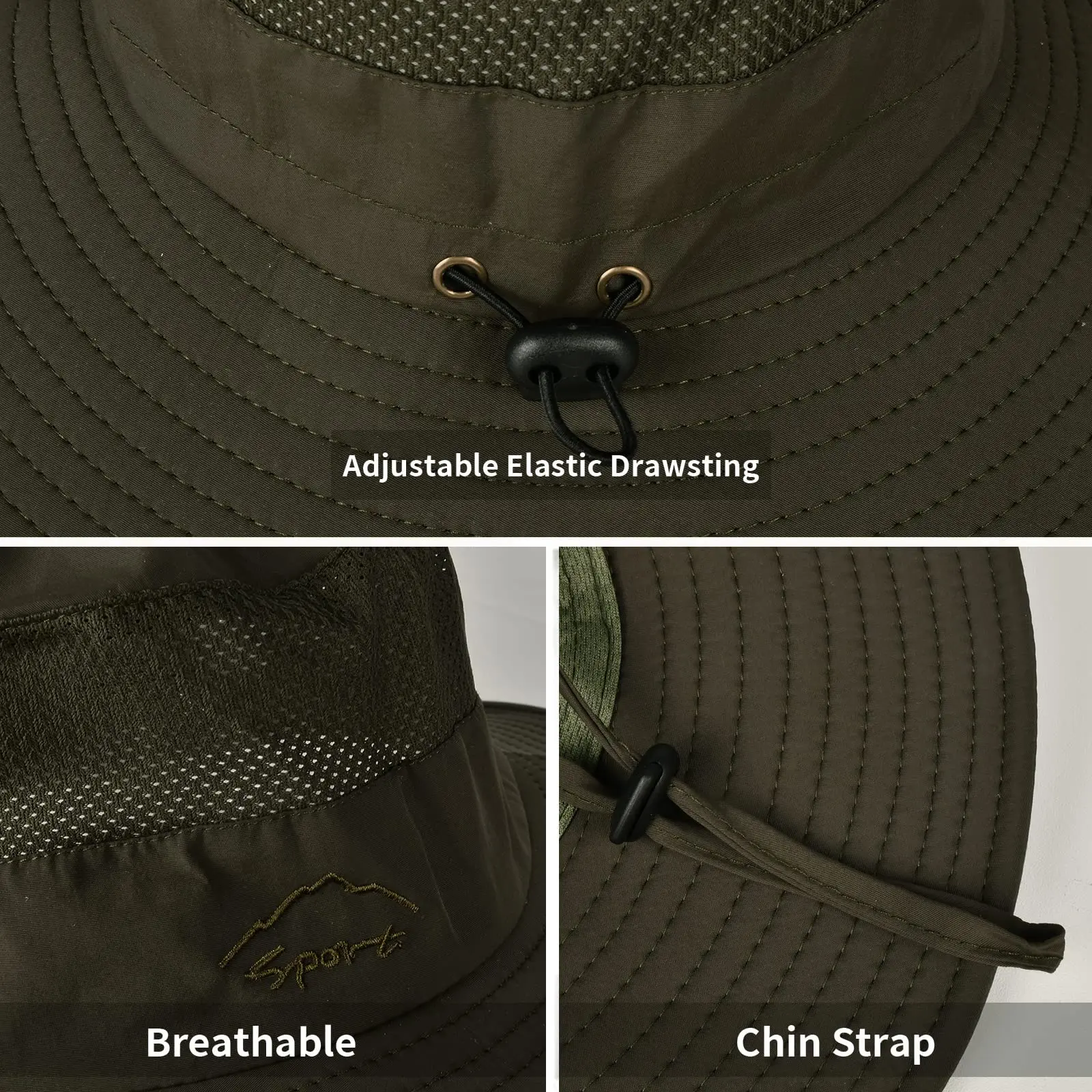 Sun Hats for Men Women Fishing Hat UPF 50+ Breathable Wide Brim Summer UV Protection Hat image 2