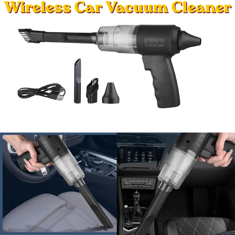 Portable Wireless Handheld Vacuum Cleaner Strong Suction USB Charging Dual Purpose Car Interior Home Dust Cleaning Tool