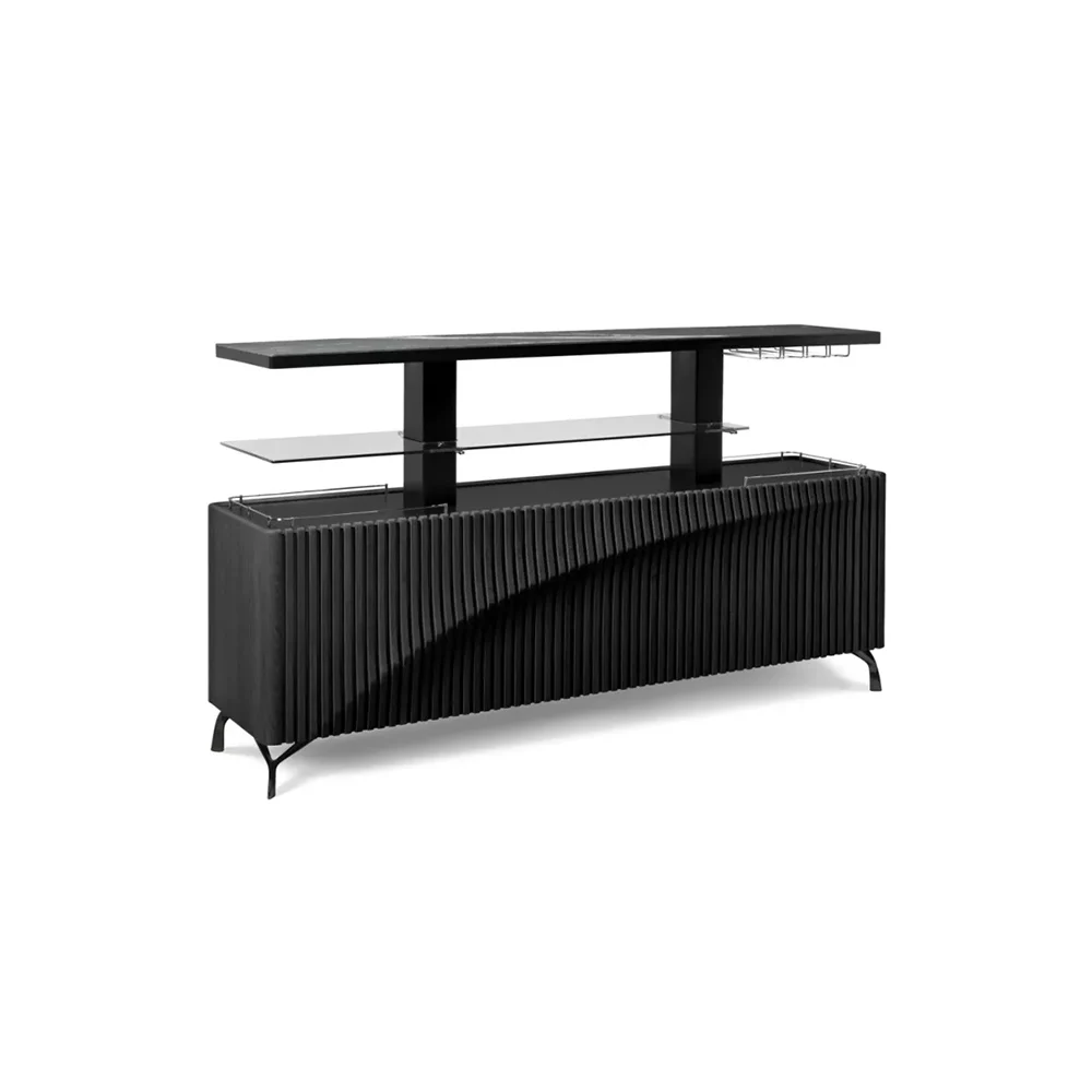 *Luxury Dining Cabinet Design Modern Simple Wood Frame Living Room Side Cabinet Automatic Lifting Marble Wine Cabinet