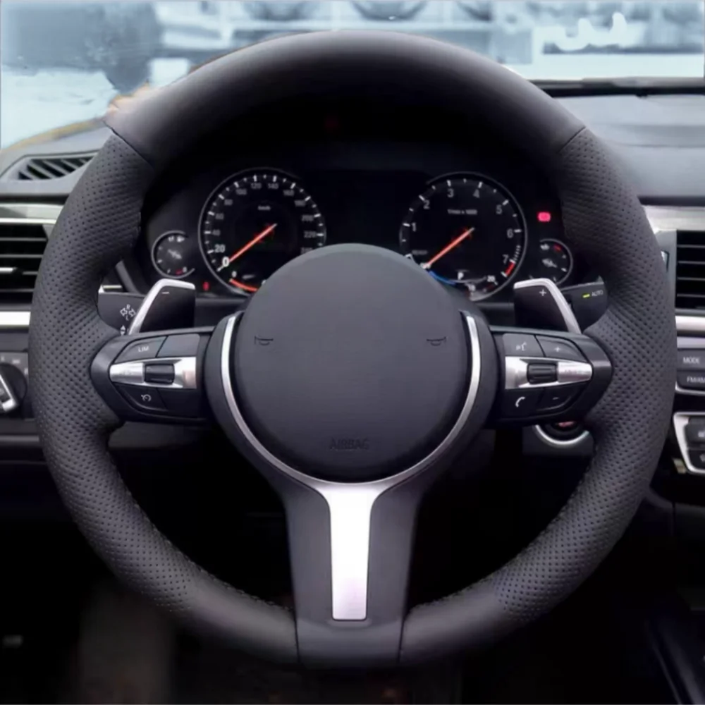 

Car Steering Wheel Cover Faux Leather For BMW M Sport F10 F12 F20 F30 F31 F32 F34 F45 F39 F48 F25 Steering Wheel Braiding Cover