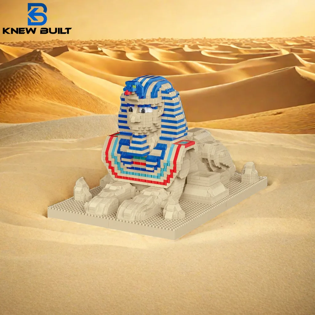 

Knew Built Sphinx Model Building Micro Mini Bricks Blocks Set - DIY Egypt Statue Puzzle with Bricks for Creative Display