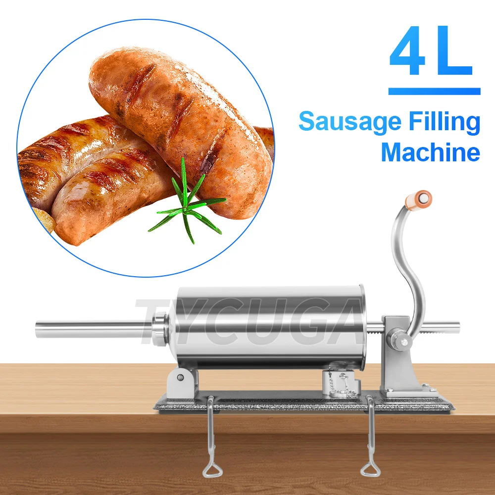 8.8LBS Sausage Stuffer Homemade Stainless Steel Sausage Filling Machine Sausage Syringe Meat Filler Sausage Maker For House