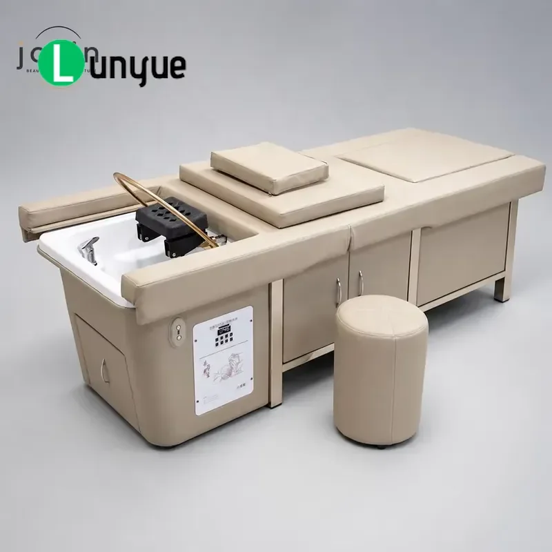 Electric Shampoo Bed Thai Head Spa Wash Hair Chair Pedicure Massage Table with Water Circulation Steamer for Beauty