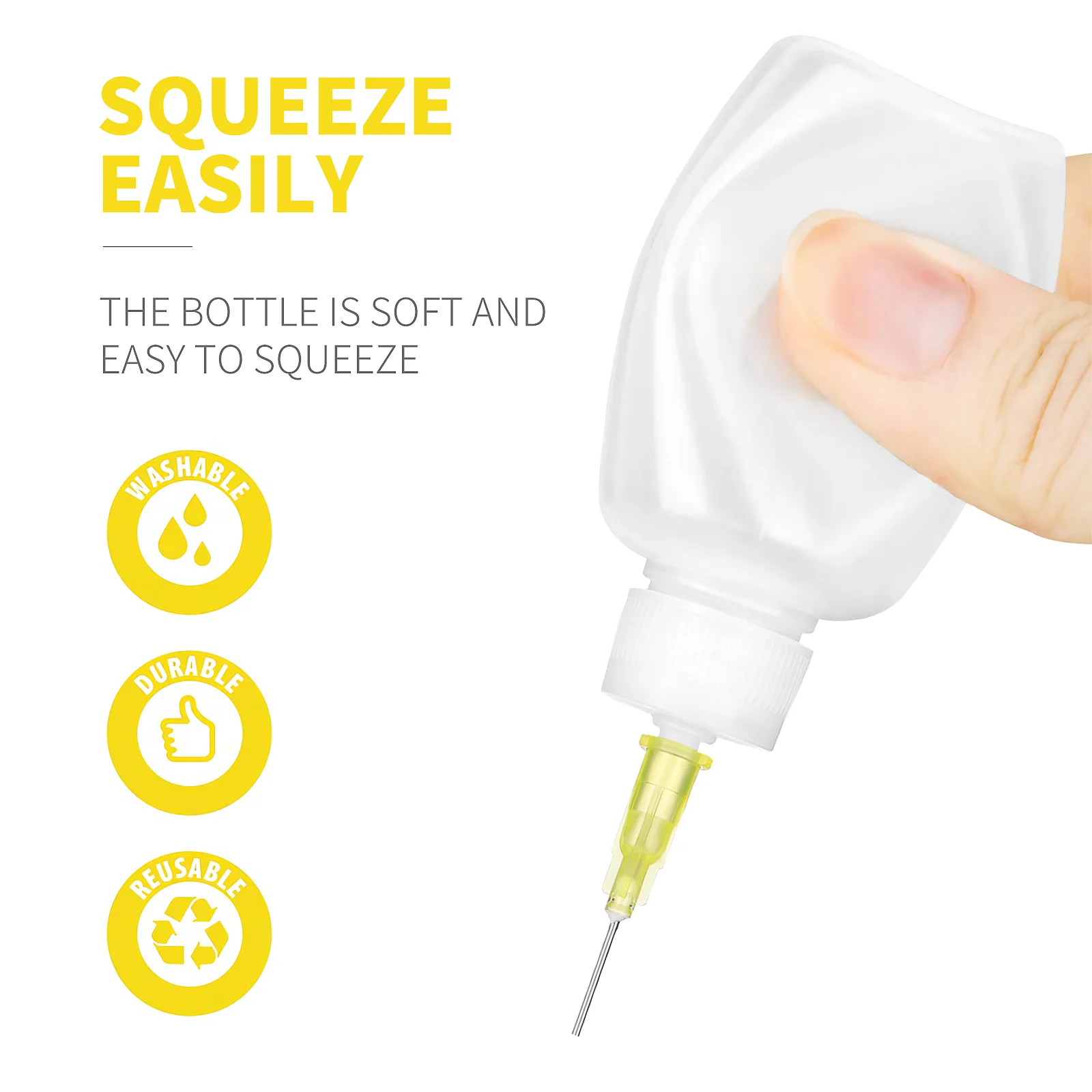 Oil Solvent Applicator Needle Tip Bottle Liquid Flux Dispenser Squeeze with Dispensing Sealing Cap Sharp Mouth Pot