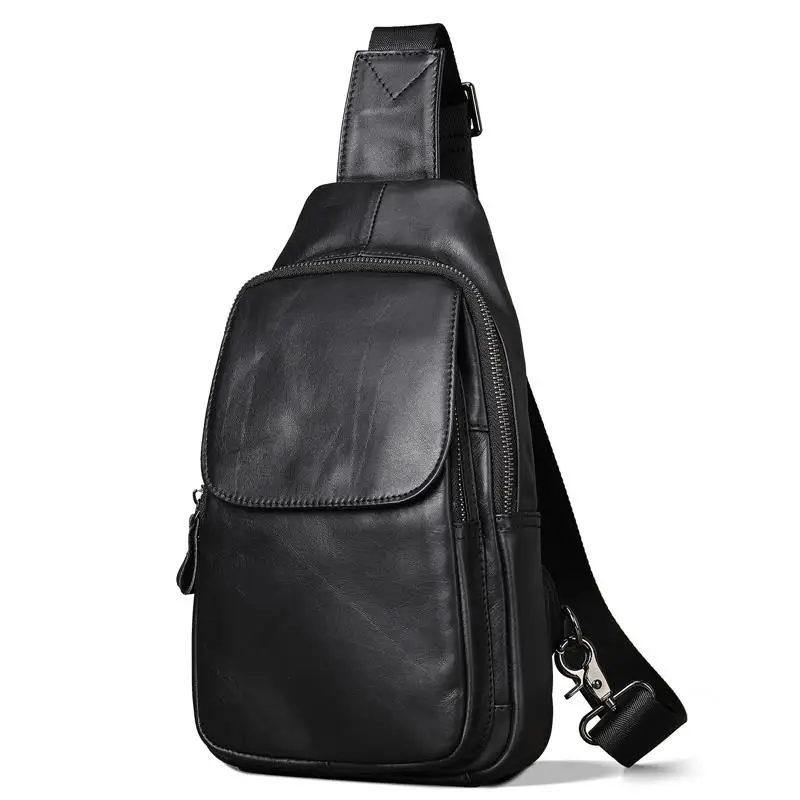 Casual Men Bags Male leather chest bag crossbody bag male sports leisure top layer cowhide single shoulder bag dropshipping