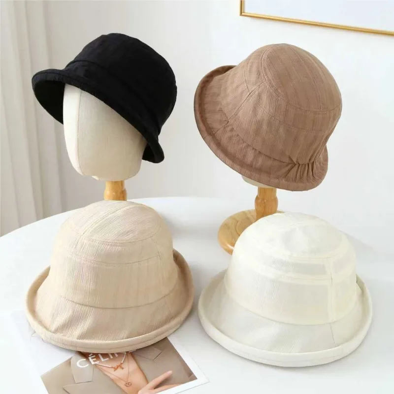 

New style of personalized and simple fisherman's hat versatile for women face-enhancing small sunshade basin