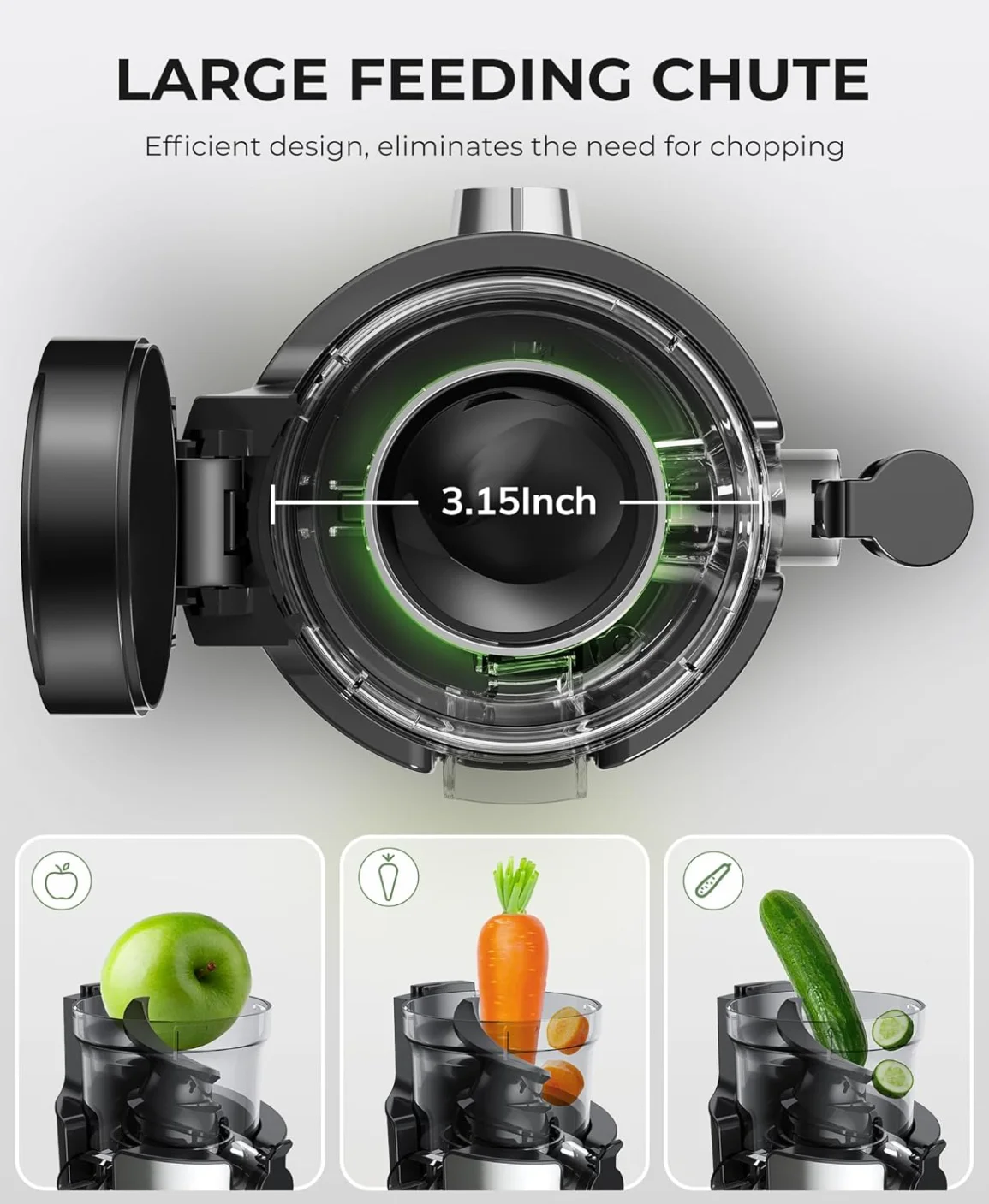 126mm Wide Feed Chute Masticating Juicer for Fruits with Factory Price