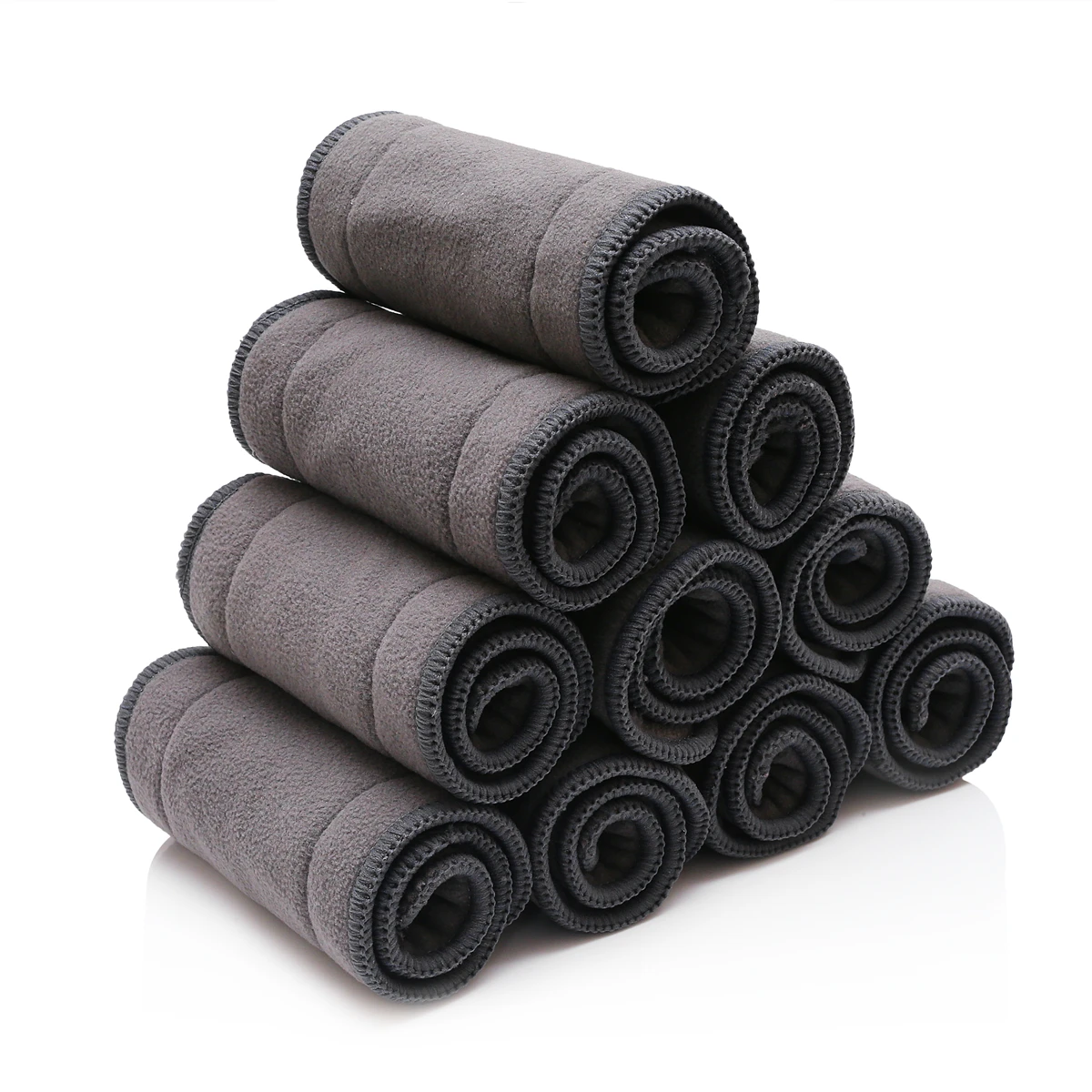 4 Layers Bamboo Charcoal With Microfiber Absorbent For OS Cloth Diaper Insert Baby Cloth Diaper Nappy Liner One Size Fit All