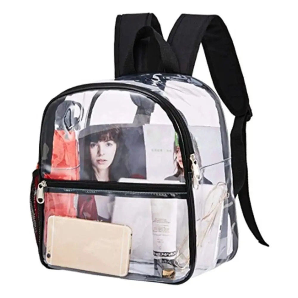 

PVC Clear Backpack Casual Waterproof Visible Knapsack Large Capacity with Adjustable Straps School Storage Backbags Work