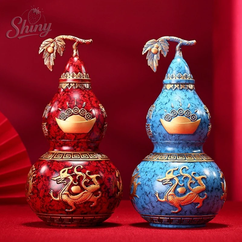 

Colourful Copper Four God Beast Gourd Home Opening Lucky Auspicious Ornaments Office Entrance Desktop Furnishings