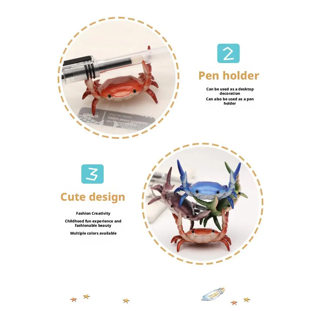 1pc Weightlifting Crab Pen Holder Creative Cute Crab Pen Holder Desktop Creative Personalized Decoration Model Gift