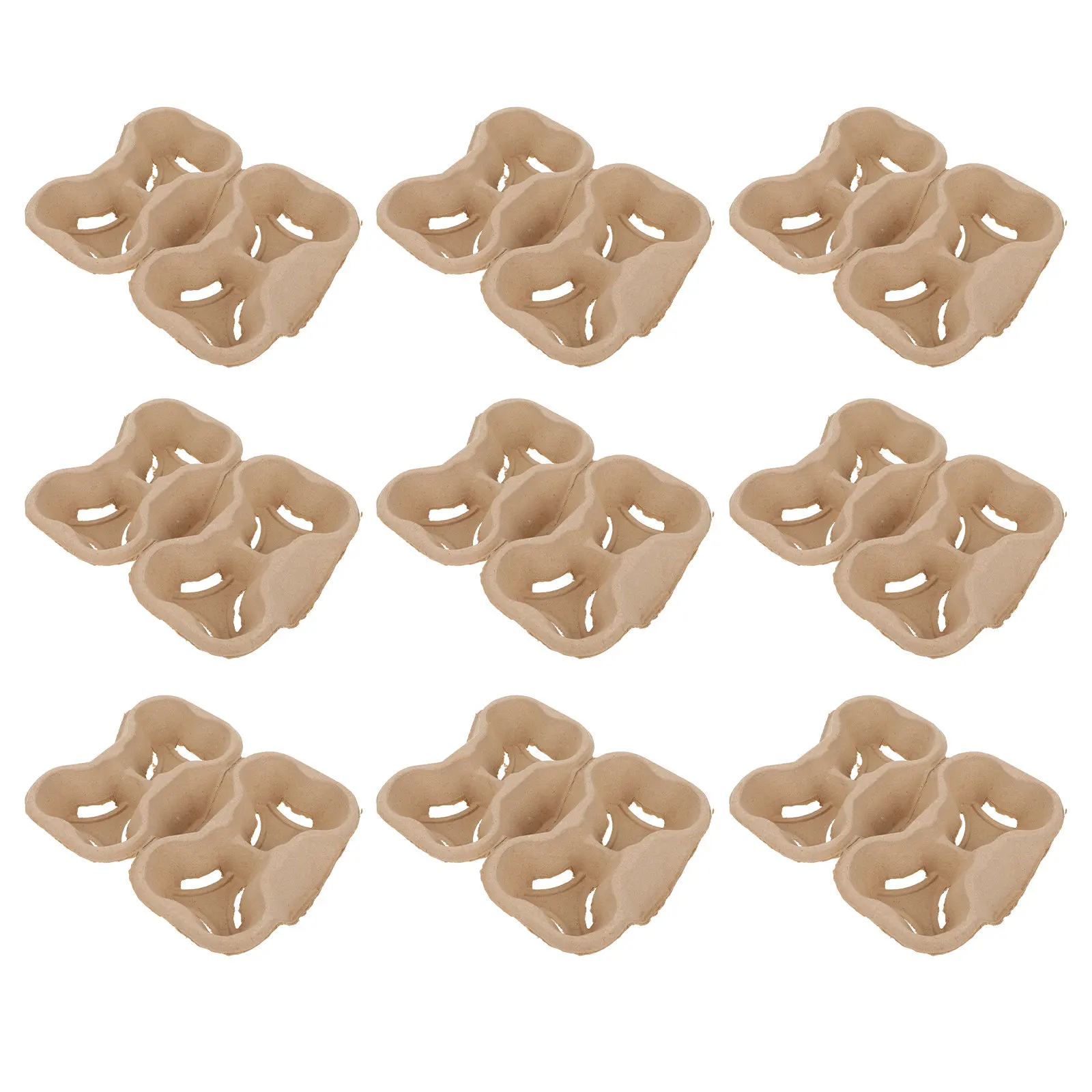 20Pcs Pressure Resistant Shock Absorbing Disposable Cup Holder Four Hole Coffee Packing Tray for Milk Tea Shop Takeout Supplies