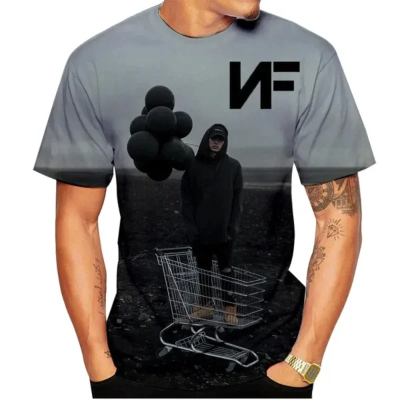 Fashion Men Clothing New Rapper NF 3D Print T-shirt Personality Hip-hop Harajuku Street Unisex Oversized T Shirt Tops