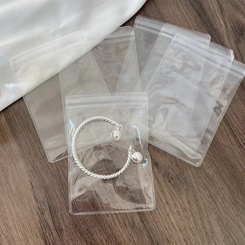 10/100pcs Thicken PVC Jewelry Package Bags Transparent Anti-Oxidation Organizer Display Packaging Storage Self Sealing Pouches