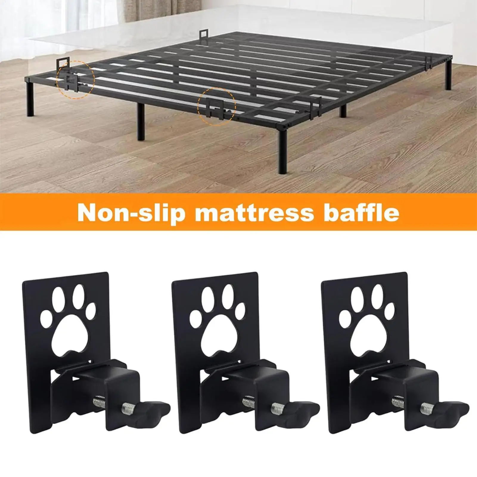 Non Slip Mattress Gaskets Mattress Slide Stopper For Metal Frame Cute Paw Gripper Gasket Bedding Accessories Prevent Sliding For