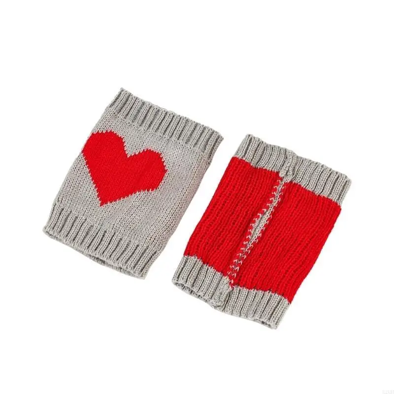 

B2QD Love Heart Knit Leg Warmers for Boots Women Short Ankle Leg Covers Warm Short Fashion Leg Warmers for Female