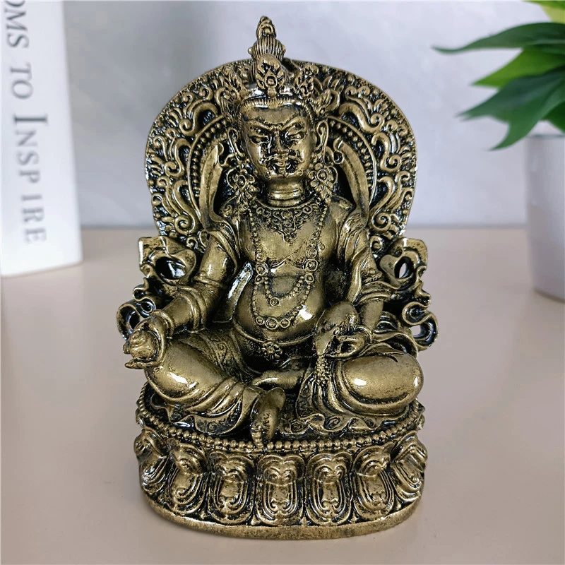 

Bronze Color Chinese Feng Shui Tantric Buddha Statue Hand Carved Sculpture Figurines For Home Office Decoration