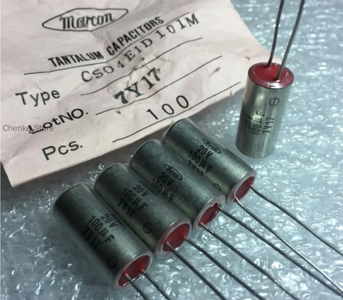 

5PCS/old Japanese antique red head 100UF20V copper shell cathode tantalum capacitor high-end DAC