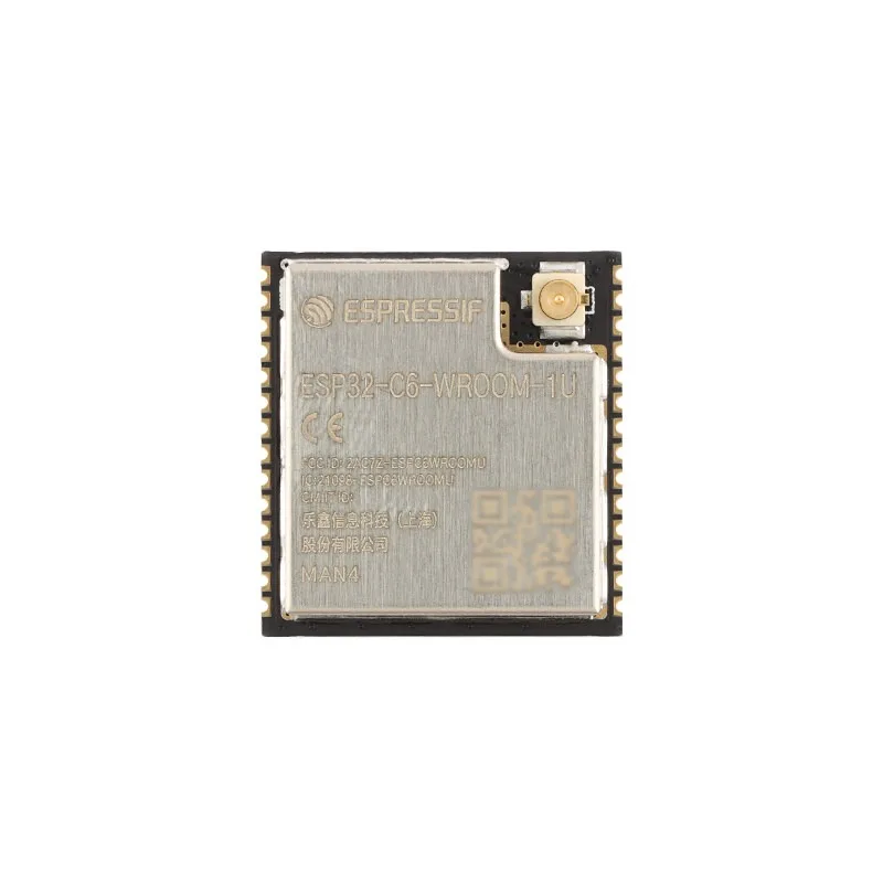 1 pcs Wireless Module ESP32-C6-WROOM-1U-N4, 2.4GHz Wi-Fi6 Bluetooth5 RISC-V 4MB Flash IPEX Antenna IoT Smart Home Zigbee Gateway