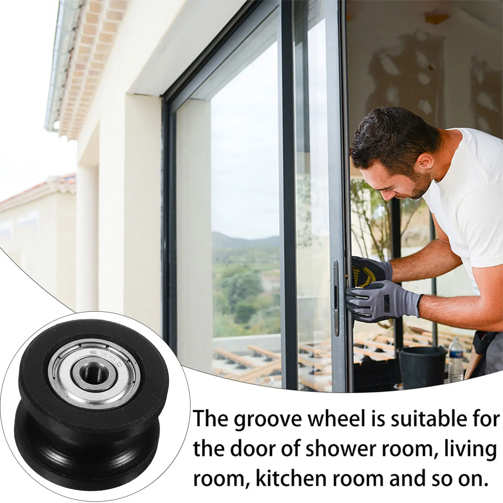 Heavy Duty U Groove Sliding Roller Pulley with Precision Ball Bearings for Wardrobe Doors Cabinets Sliding Gate Hardware Groove
