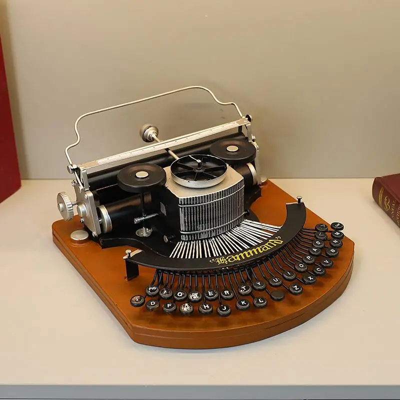 Vintage Typewriter Model for Photography Props, Retro Office Decor, Industrial Style Cafe Wall Art, Rustic Home Decoration