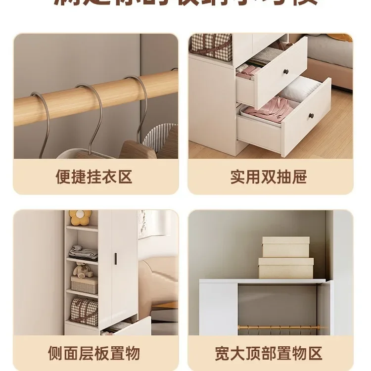 Simple assembly, sliding door hanging wardrobe, rental room, small single wardrobe