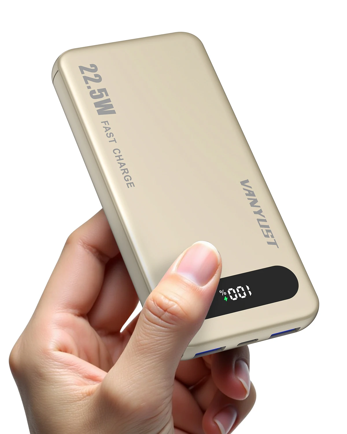 

VANYUST Portable Charger, 22.5W 10000mAh USB-C in & Out Power Bank, PD 3.0+QC 4.0Fast Charging LED Display Phone Battery Pack