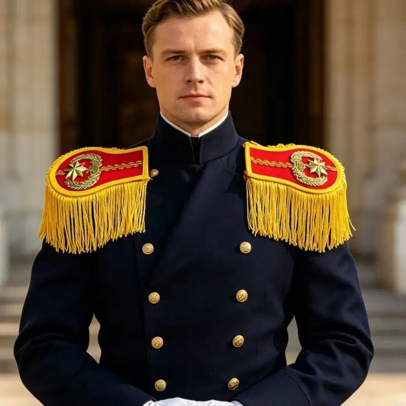 Gold Trim Pair of Shoulder Epaulettes for Choir and Ceremony Wear 55KF