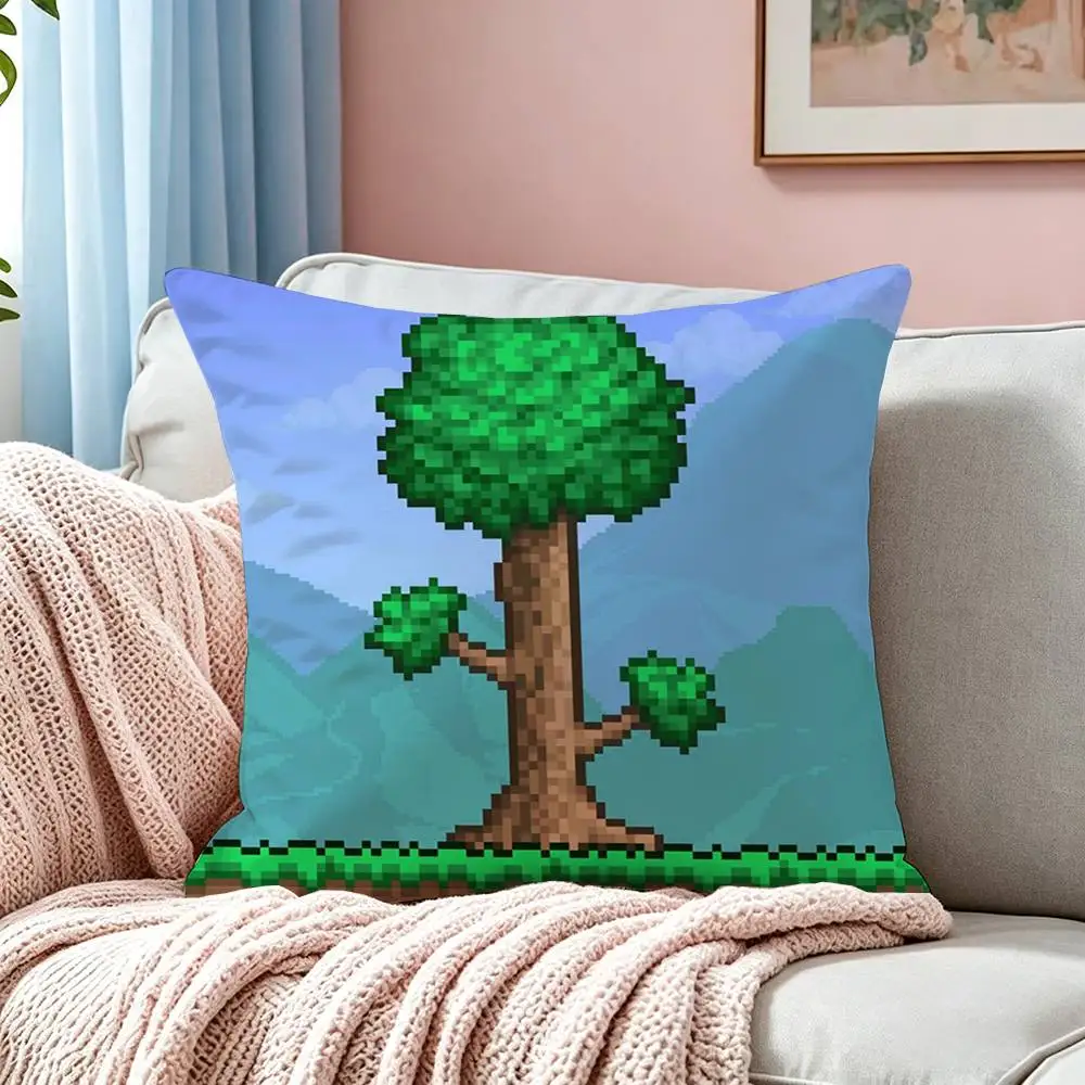 Game T-TerrariaS Square Double-Sided printed Pillow Case Bedroom Bedside Pillow Sofa Cushion Cover