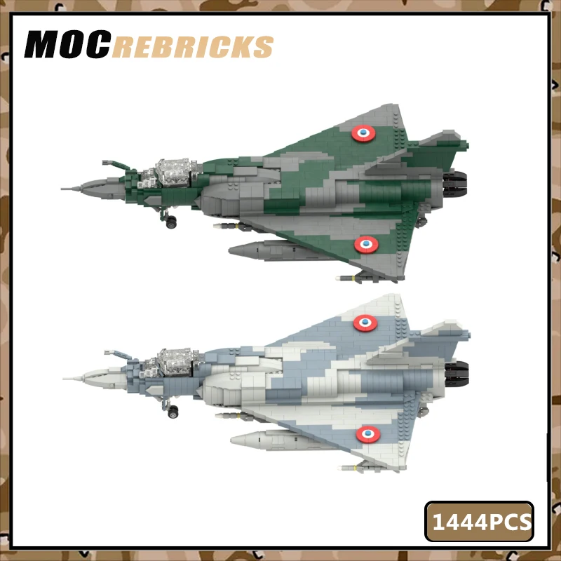 Military Weapons MOC Building Blocks France Airforce Classic Mirage 2000 Fighter  Aircraft Assembly Model Bricks Toys XMAS Gifts