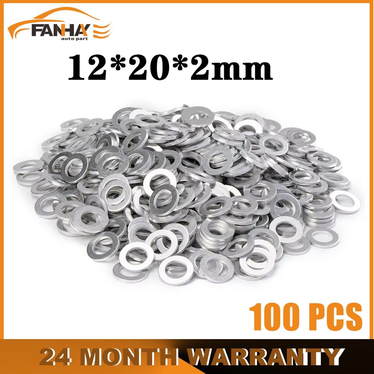 

100PCS/Lot New Aluminum Washers Gasket Flat Metal Washer Gasket Plug Oil Sealing Rings Gaskets Fastener 12*20*2mm Gasket Washer