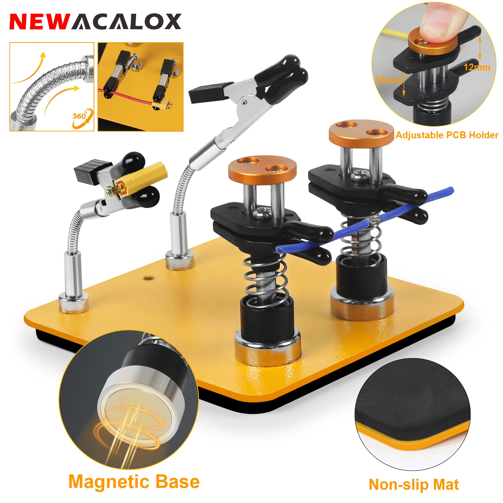 Magnetic Helping Hands Soldering Station with Adjustable PCB Holder Metal Flexible Arms Third Hand Tool for Electronic Repair