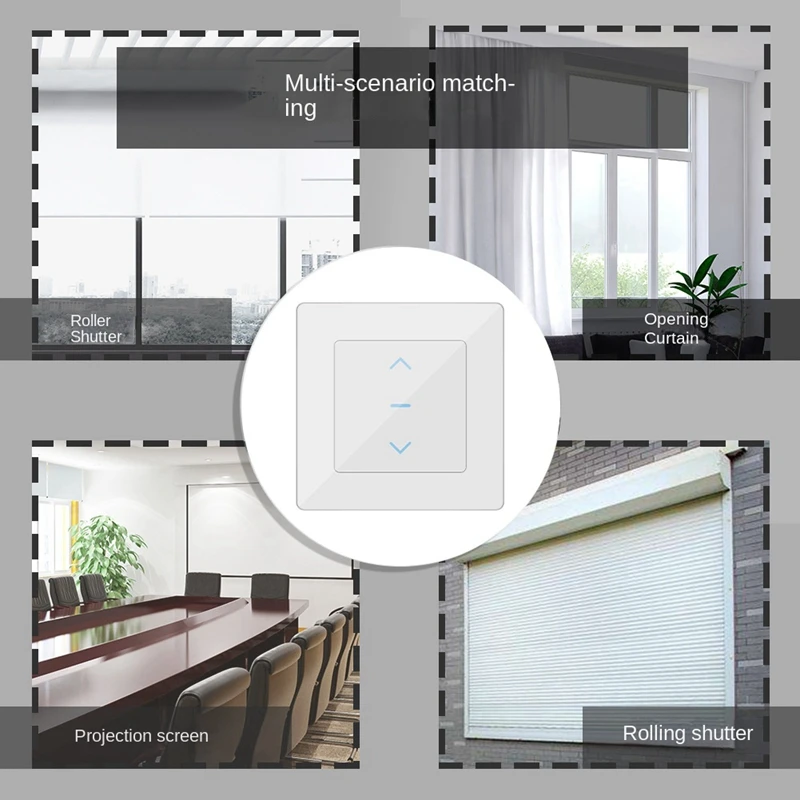 Wifi Smart Curtain Switch Touch Design For Motorized Curtains Blinds Work+Alexa Google And Smart Life App EU Plug