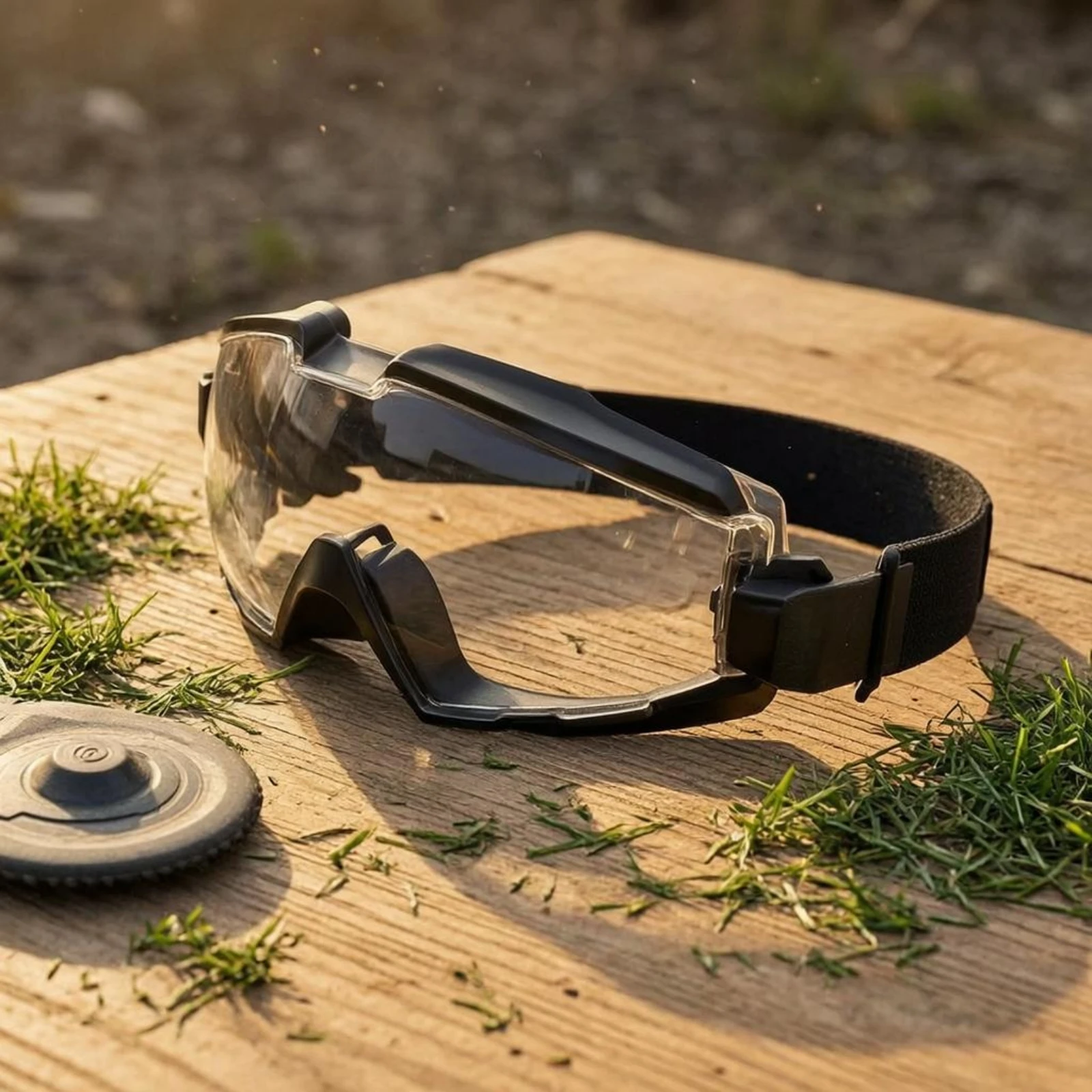 Mowing Goggles Full-Coverage Grass Cutting Goggles Adjustable Strap Curved Lens Shock Resistant Resistant Dustproof