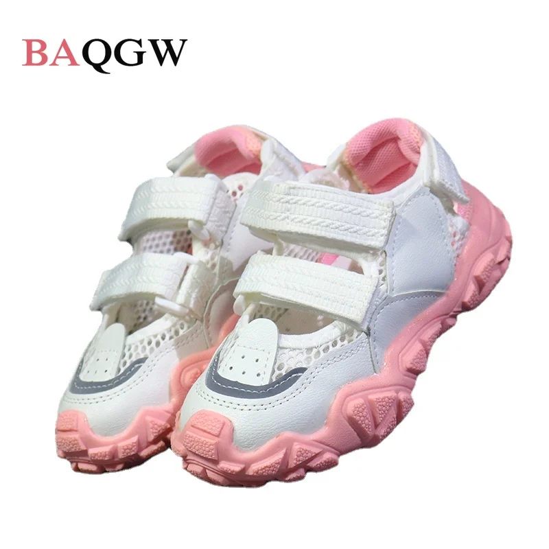 

Summer Children's Sandals Shoes Lightweight Mesh Breathable Casual Kids Sneakers Openwork Non-slip Comfortable Rubber Flat Shoes