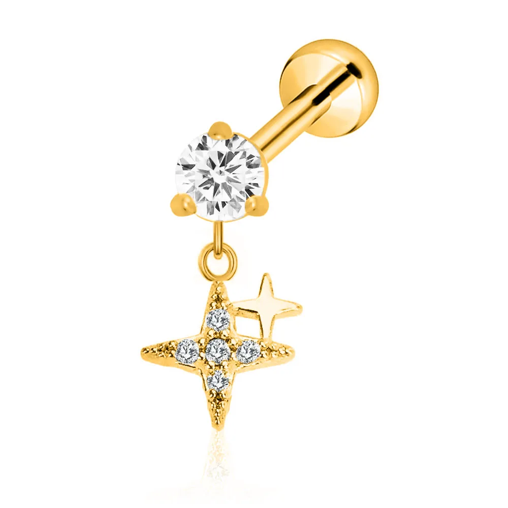 ASTM F136 G23 Titanium Flower Petals Butterfly Labret Threadless Piercing Pin Push in Lip Stud Daith Conch Earring 16G 18G 20G