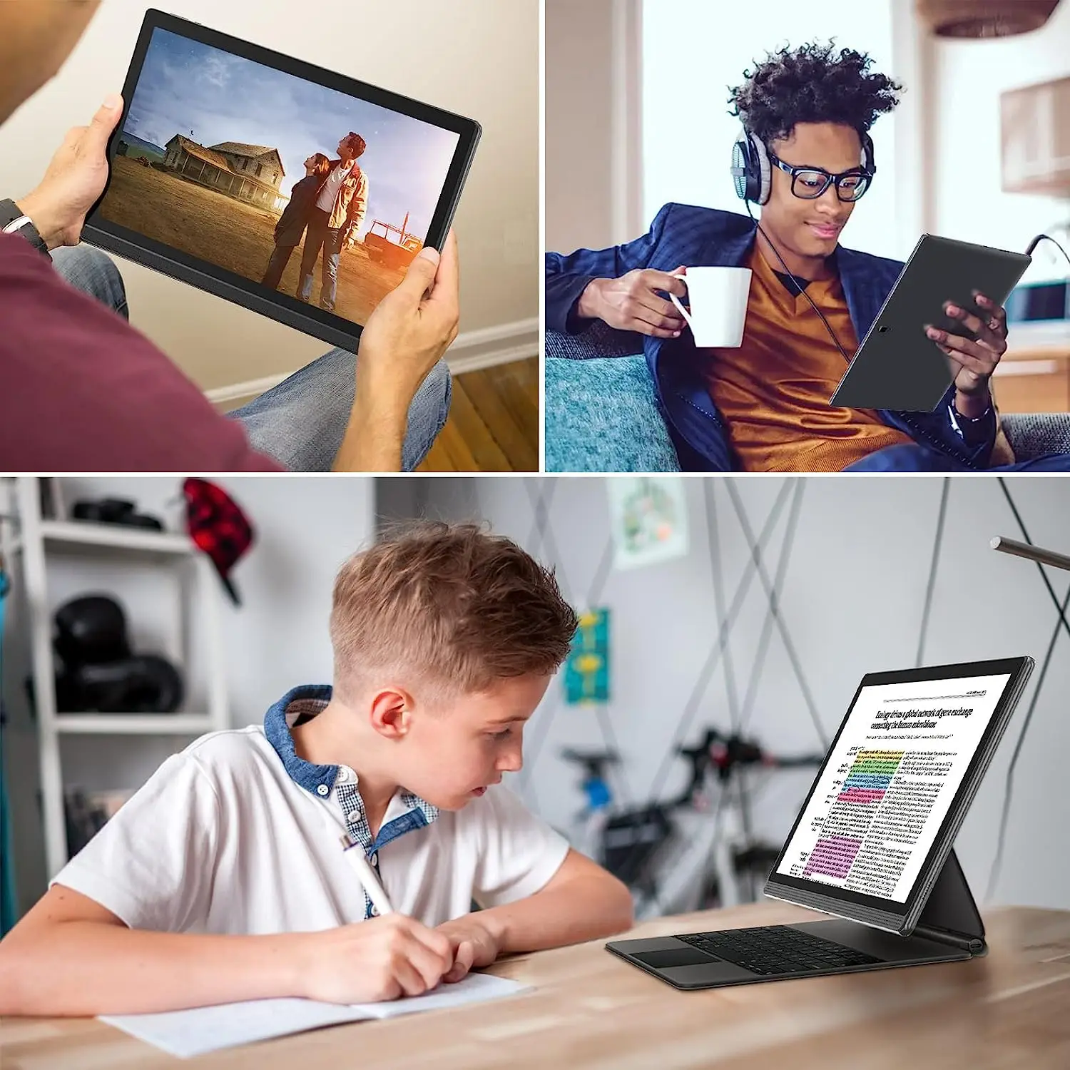 Tablette PC grand écran 14.1 pouces, MTK6797 Deca-Core 12 + 256 Go 1920*1080 IPS Bluetooth 5G WiFi Android 12 Tab 14 pouces