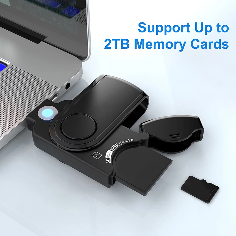 Karta pamięci USB 3.2 5 Gb/s Adapter czytnika ze lampką kontrolną do Micro SD TF do laptopa Aparat PC V-Log