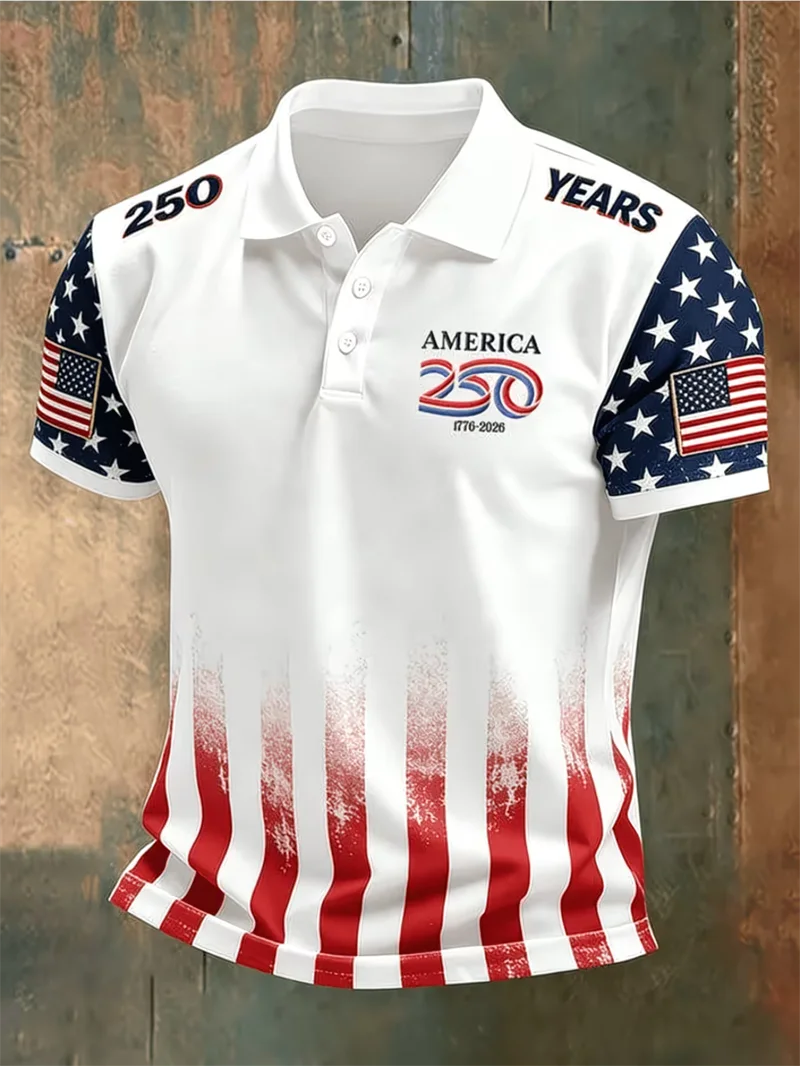 Custom American Flag Statue Of Liberty Couple Polo Shirt Men Women USA 250 Patriotic Print Casual Streetwear Sportswear Shirts