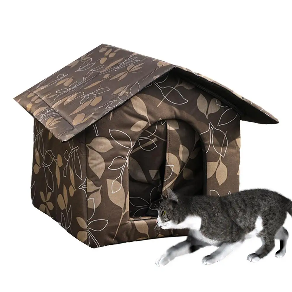 Cat House Waterproof Outdoor Winter Warm Pet Cat Cave Sleeping Beds Tent Home Foldable and Washable for Small Dog Puppy Supplies