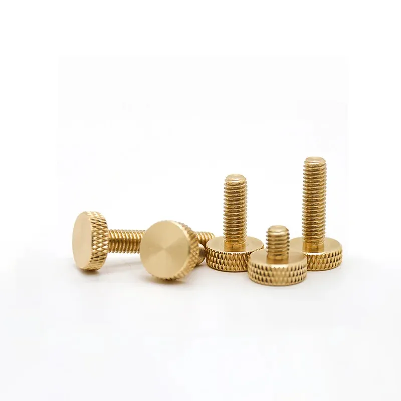 برغي إبهام نحاسي برأس مخرش M3 M4 M5 M6 برغي آلة برأس مسطح يدويًا