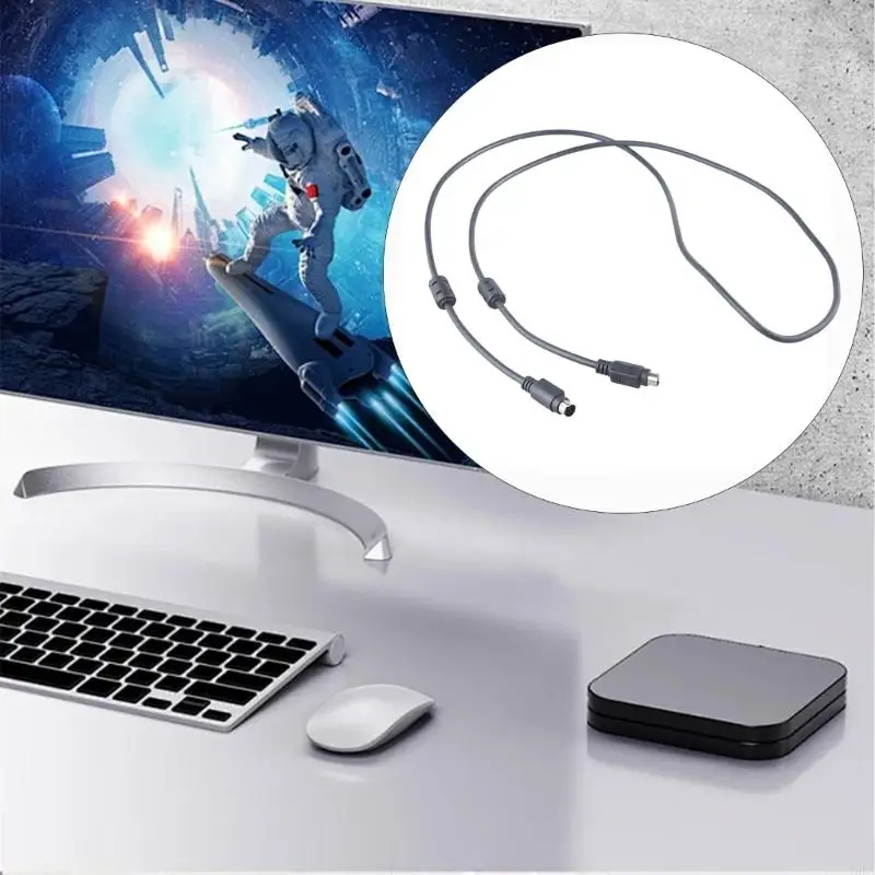 كابل توصيل آمن T5EA 2 كابل 6Pin الماوس وكابل لوحة المفاتيح 1.5 م/59.06inch