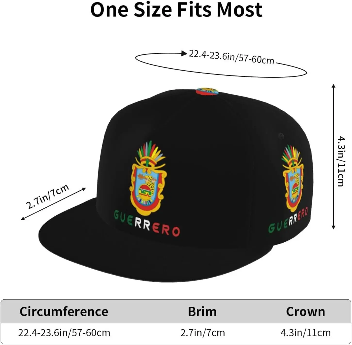 Guerrero Mexico State Flag Unisex 3D Print Classic Baseball Cap Snapback Flat Bill Hip Hop Hats Fashion