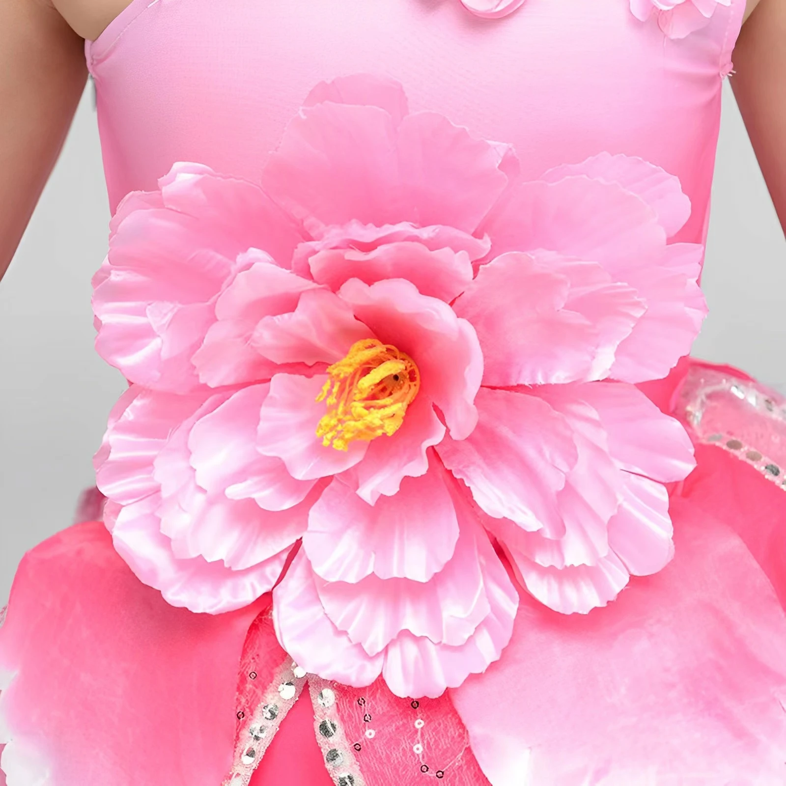 Costume da spettacolo di fiori di pesco per bambini abiti da principessa in stile loto per ragazze vestito da fiori di Magnolia per la danza di apertura nazionale